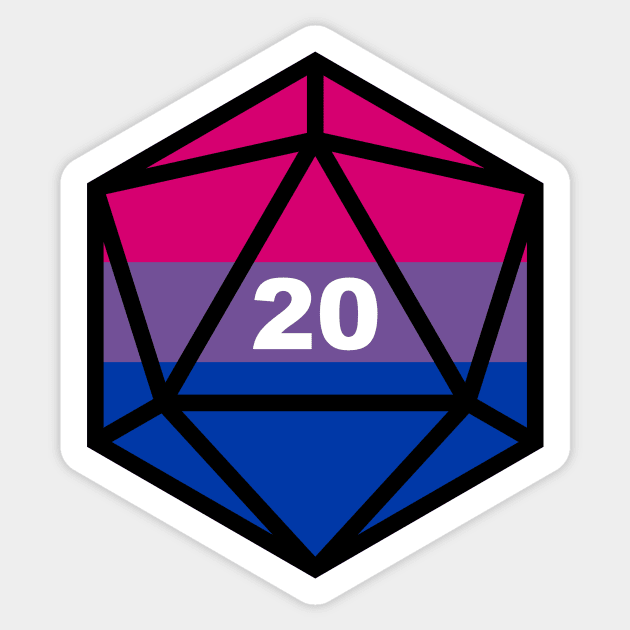 Pride D20: Bisexual Sticker by MeepDrawsThings